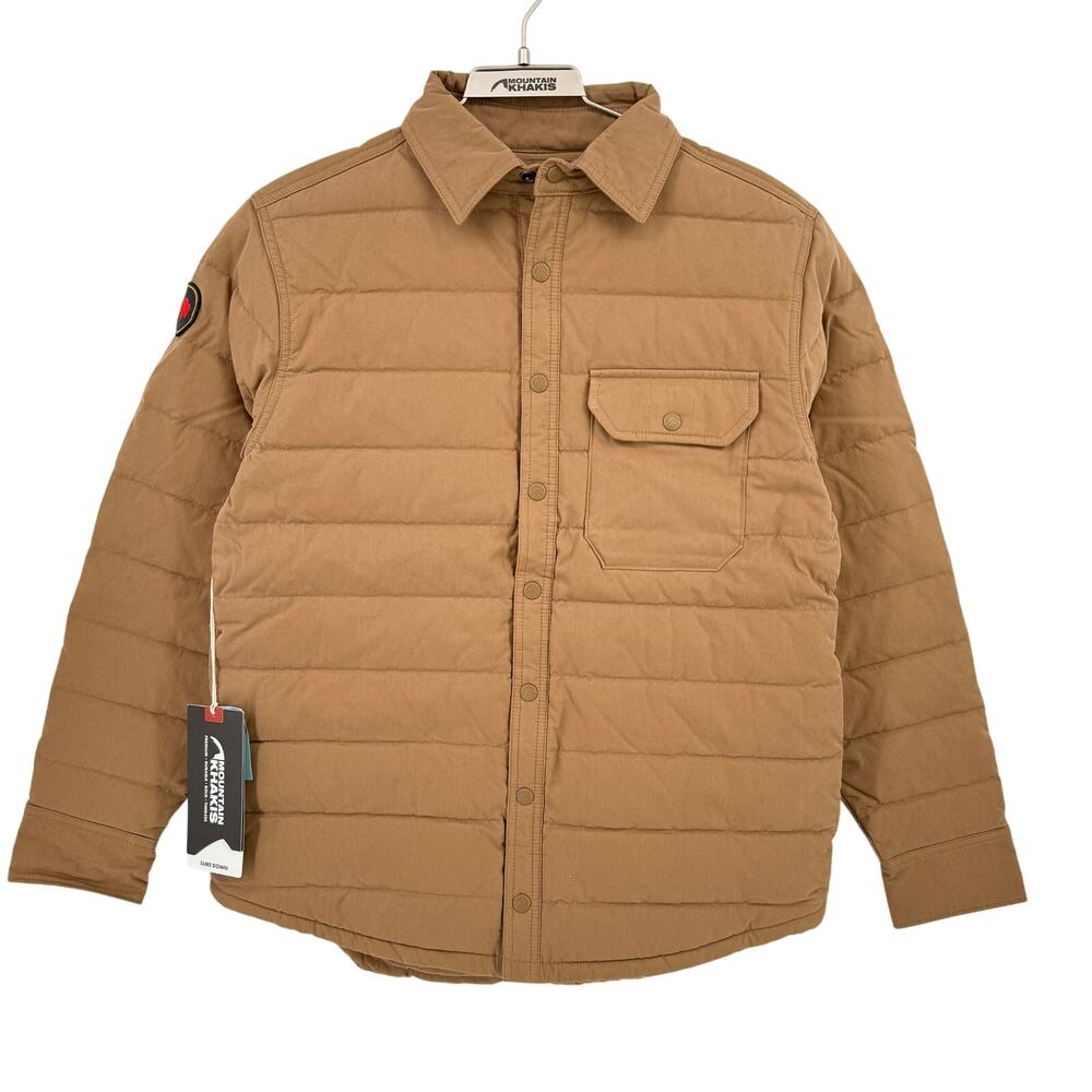 Mountain Khakis Pine Peak Down Shirtjac Shirt Jacket Mens Sz Small Tobacco Brown